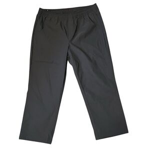 Eddie Bauer Women’s Large Gray Cropped Pants Pockets Nylon Spandex Elastic Waist